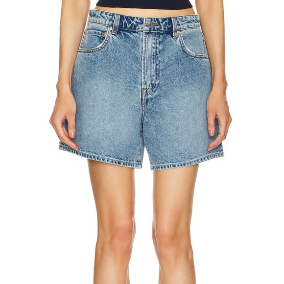 542. GRLFND The Reggie Denim Mid Rise Mom Jean Shorts $185 EUC Sz 27 - Picture 1 of 4